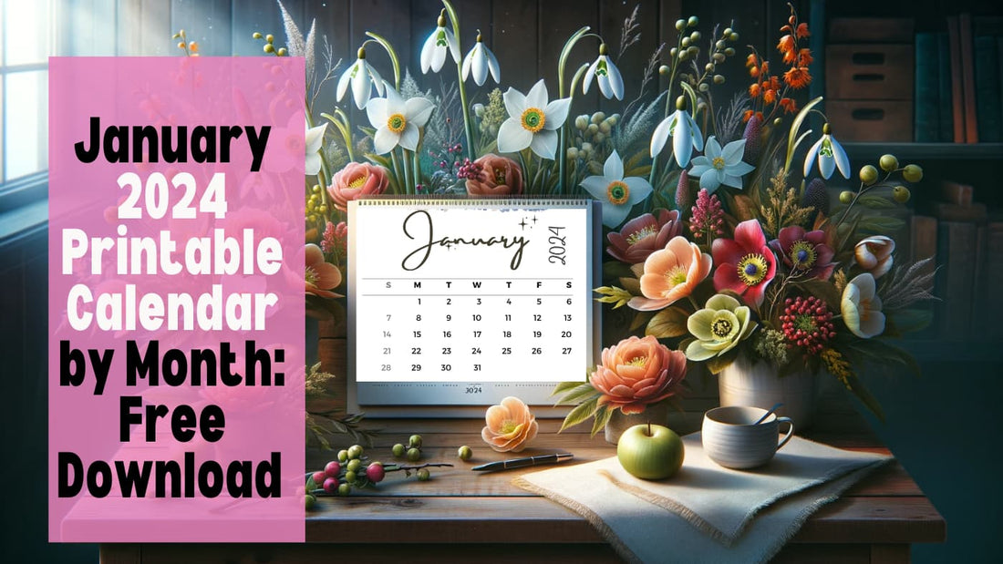 January 2024 Printable Calendar by Month 🗓️: A Fresh Start with Floral Elegance