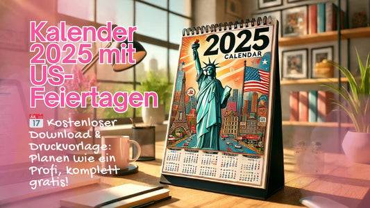 Kalender 2025 mit US-Feiertagen