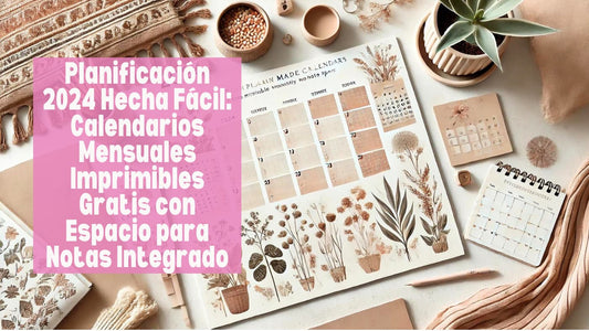 Planificación 2024 Hecha Fácil Calendarios Mensuales Imprimibles Gratis con Espacio para Notas Integrado