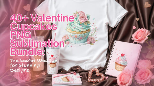 Valentine Cupcakes PNG Sublimation Bundle