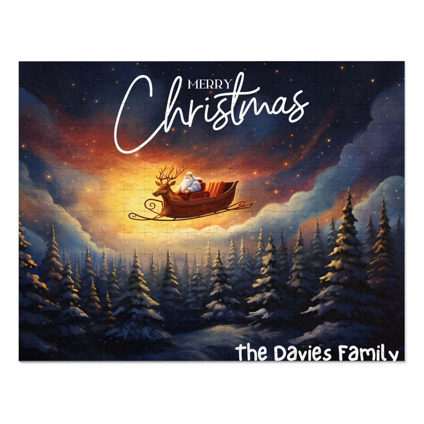 Personalized Jigsaw Puzzle 1000 pieces: Santa's Sleigh | Custom Text with Sizes (110-1000 Pieces) | Challenging Puzzle | Ideal Gift | Educational Family Activity