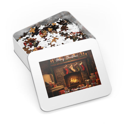 Custom Jigsaw Puzzle 1000 pieces: Cozy Fireplace Scene | Custom Text with Sizes (110-1000 Pieces) | Most Difficult Puzzle | Ideal Gift for Friends | Educational Family Activity