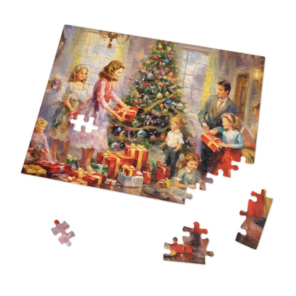 Christmas Eve Jigsaw Puzzle (1000 Pieces): Happy Family Around Christmas Tree | Custom Sizes (110-1000) | Hardest Puzzles | Festive Puzzle Gifts | Stress-Relief Activity for Kids & Adults | Limited Edition