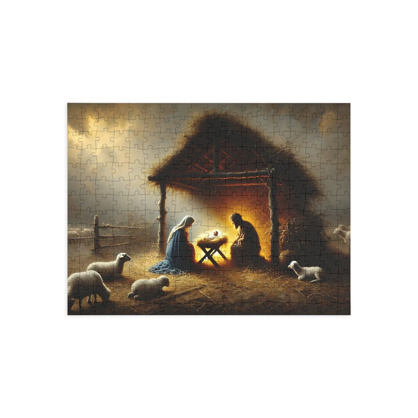 SARSARI O Night Divine Jigsaw Puzzle (252, 500 and 1000 pieces) | Oil Painting of Jesus, Mary and Joseph | Holiday Religious Gift for Family