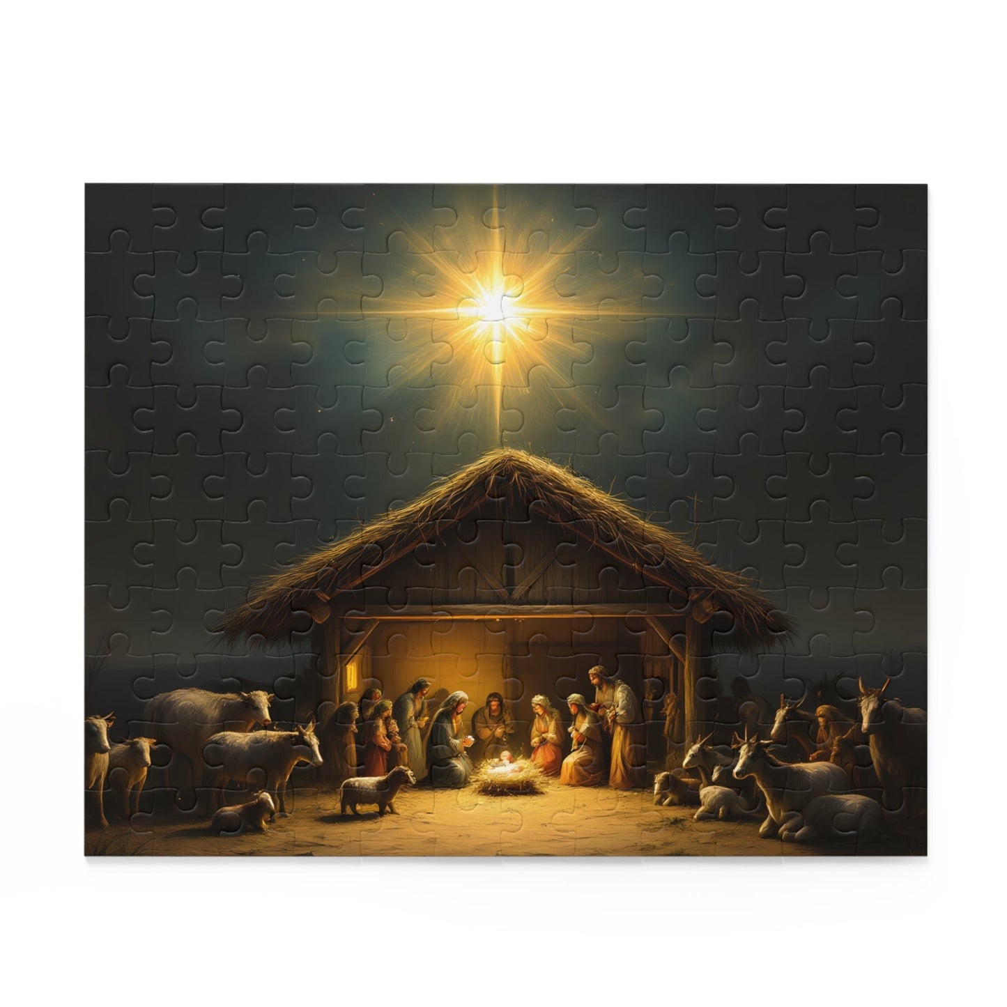 SARSARI Nativity O Star of Bethlehem Jigsaw Puzzle Games (120, 252, 500 pieces) for Adults | Educational Brain Toys | Holiday Religious Gift for Family