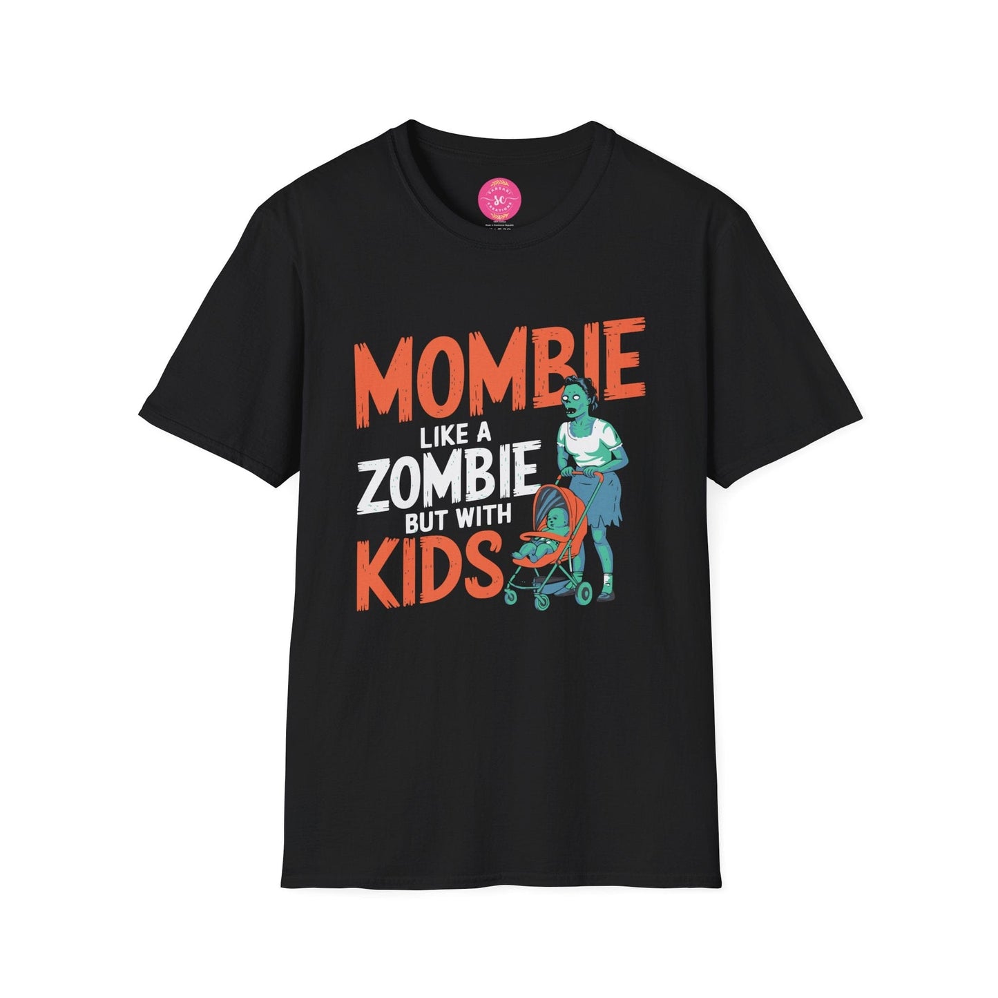 Black Mombie Like a Zombie Funny Halloween 90s Nostalgia Fall Winter Classic Fit Print Tee Shirt for Women/Men XS-5XL - #G6400