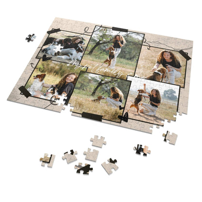 My Pet Family Custom Photo & Text Jigsaw Puzzle 1000/500/252/110 Pieces | Customized Gift for Pet Lovers