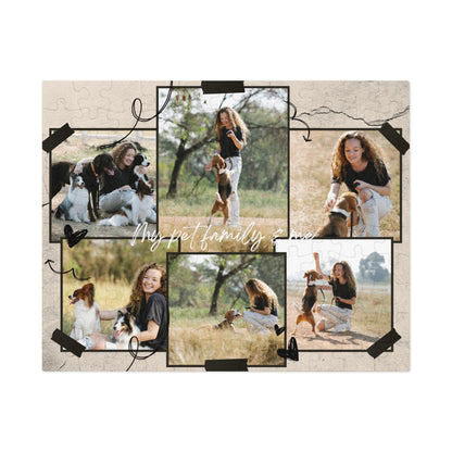 My Pet Family Custom Photo & Text Jigsaw Puzzle 1000/500/252/110 Pieces | Customized Gift for Pet Lovers