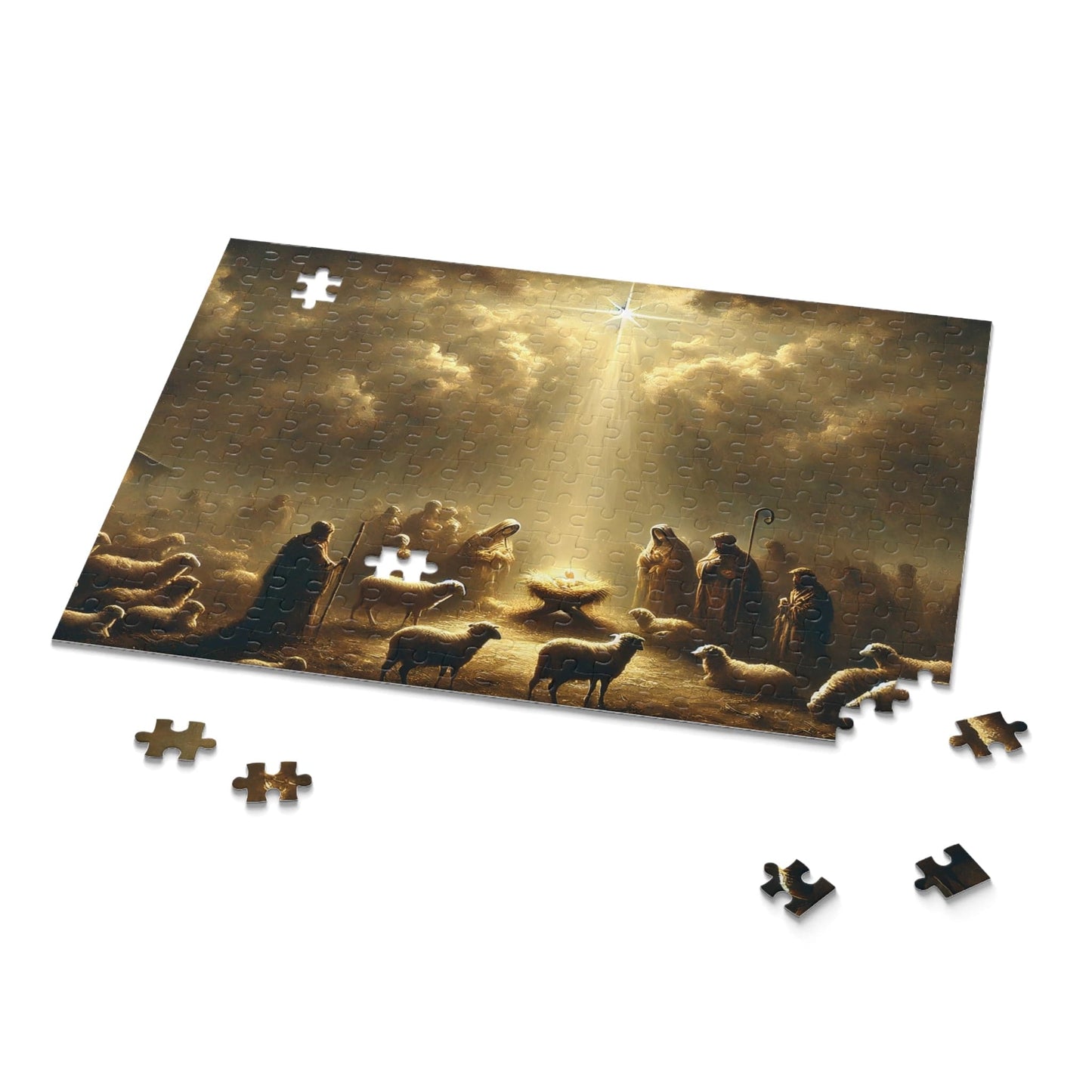 SARSARI A Star is Born Nativity Jigsaw Puzzle Games (120, 252, 500 pieces) for Adults | Educational Brain Toys | Holiday Religious Gift for Family