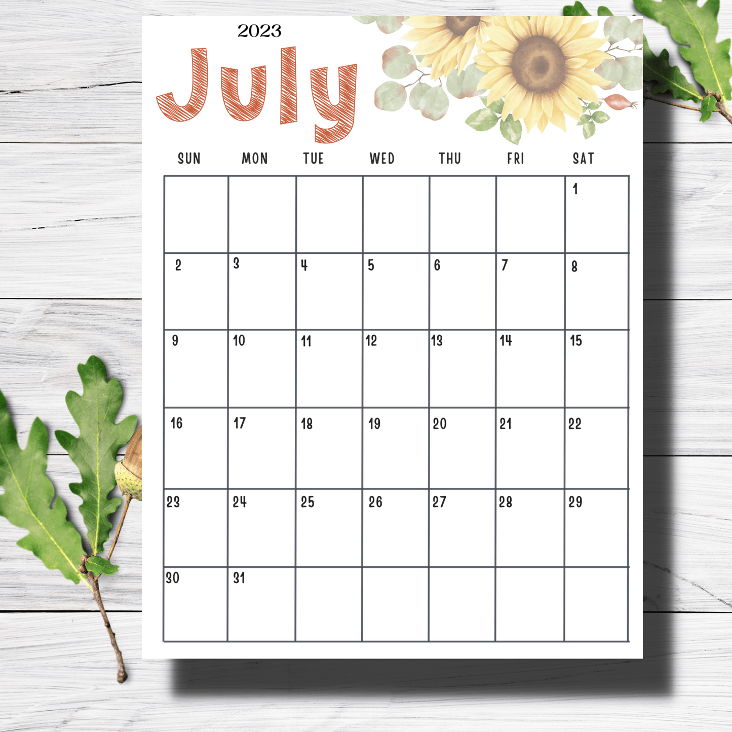 July 2023 Printable Calendar - Free Cute A4 8.5x11 in Size: Engaging Kids' Digital Planner - Instant Download Available in A4 | Download Now | Sarsari Creations
