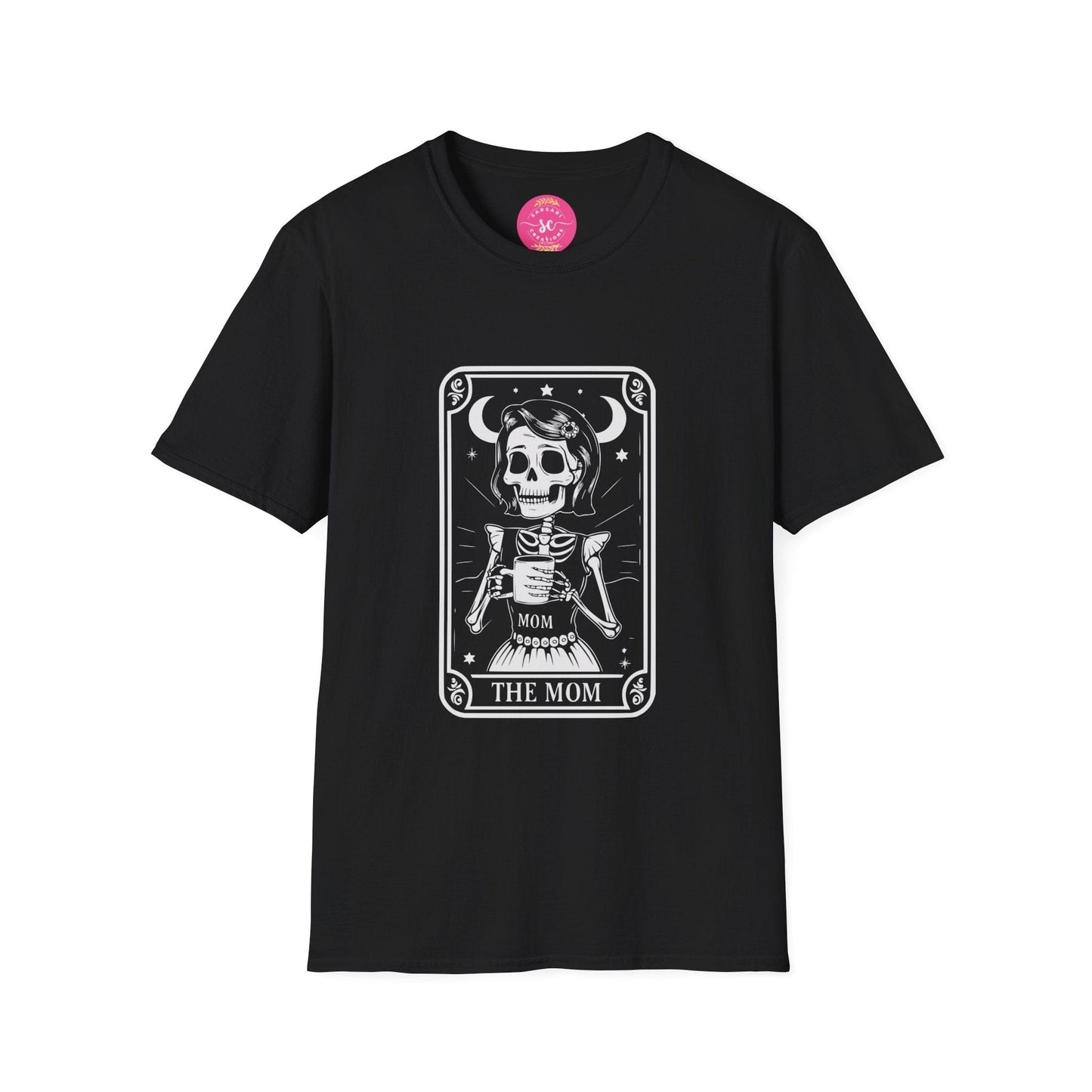 Skeleton The Mom Tarot Card Witchy Vibes Classic Fit Print Tee Shirt for Women/Men S-3XL - Black #G6400