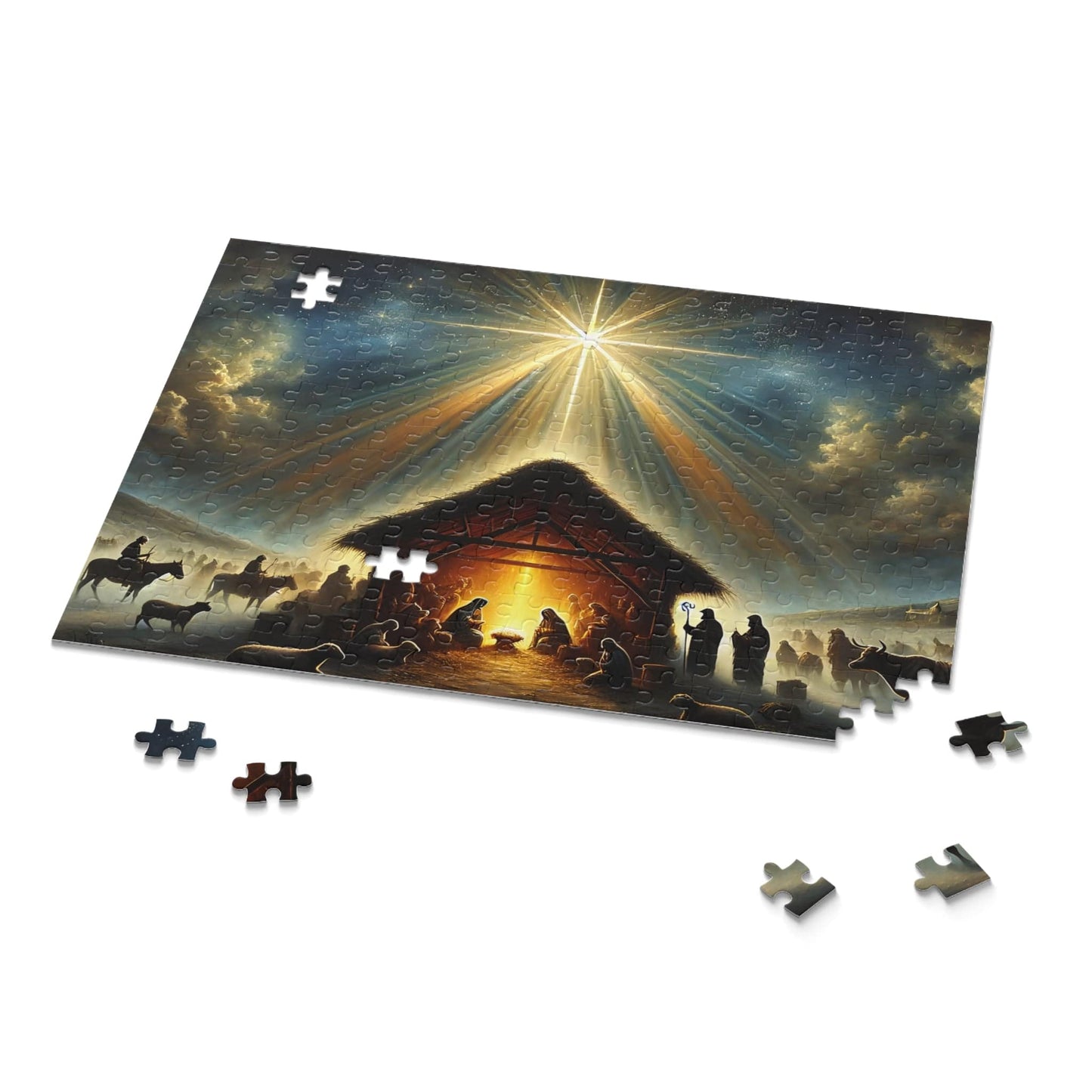 SARSARI Miracle in Bethlehem Jesus Jigsaw Puzzle Games (120, 252, 500 pieces) for Adults | Educational Brain Toys | Holiday Religious Gift for Family