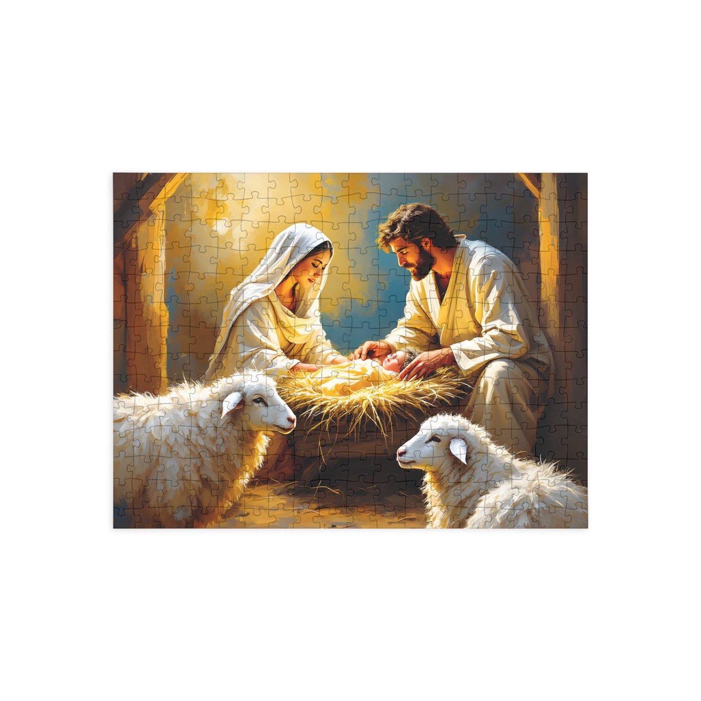 SARSARI The Nativity Puzzle (252, 500 and 1000 pieces) | Oil Painting of Jesus, Mary and Joseph | Holiday Religious Gift for Family