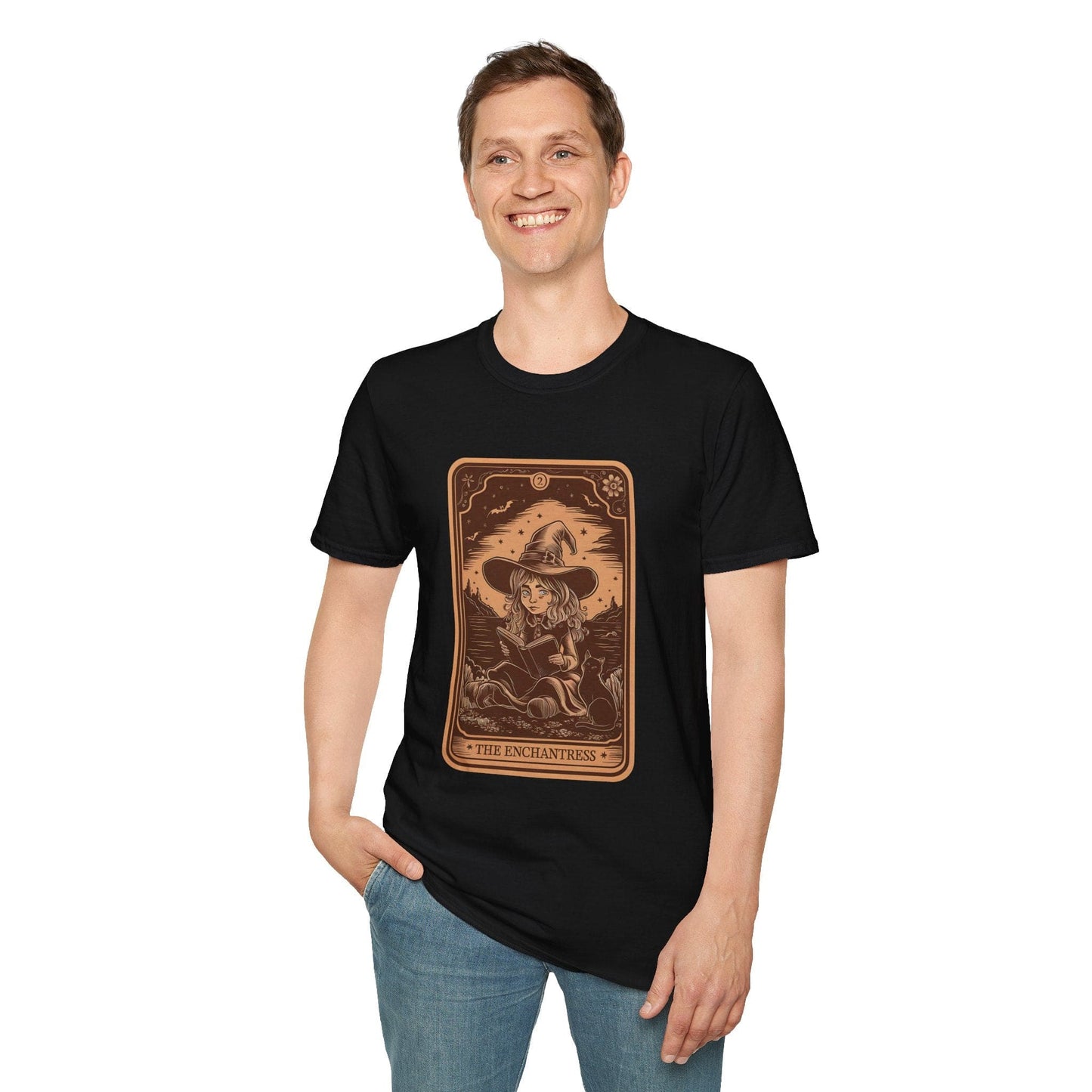 The Enchantress Witch Halloween Print Round Neck Tee Shirt for Women/Men XS-5XL - Black/Natural #G6400