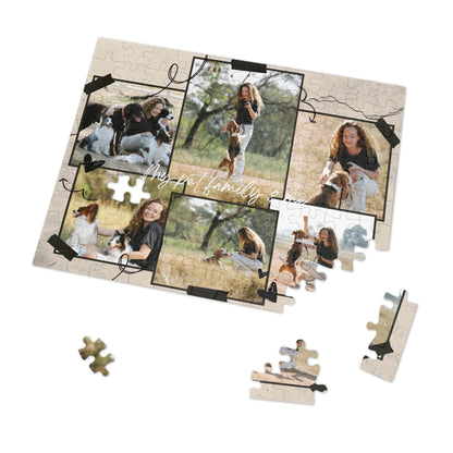 My Pet Family Custom Photo & Text Jigsaw Puzzle 1000/500/252/110 Pieces | Customized Gift for Pet Lovers