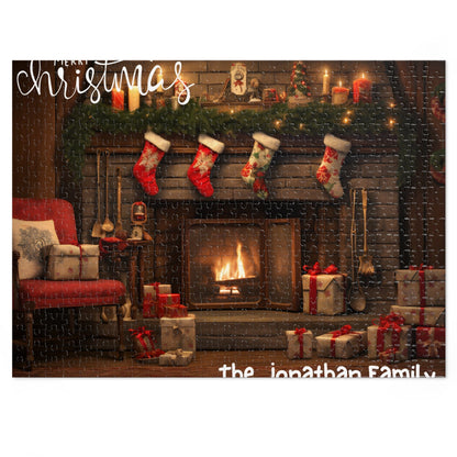 Custom Jigsaw Puzzle 1000 Pieces: Cozy Fireplace | Custom Text with Sizes (110-1000 Pieces) | Challenging Puzzle | Ideal Gift | Educational Family Activity