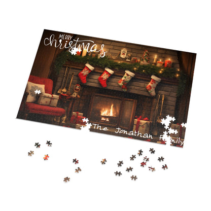 Custom Jigsaw Puzzle 1000 Pieces: Cozy Fireplace | Custom Text with Sizes (110-1000 Pieces) | Challenging Puzzle | Ideal Gift | Educational Family Activity