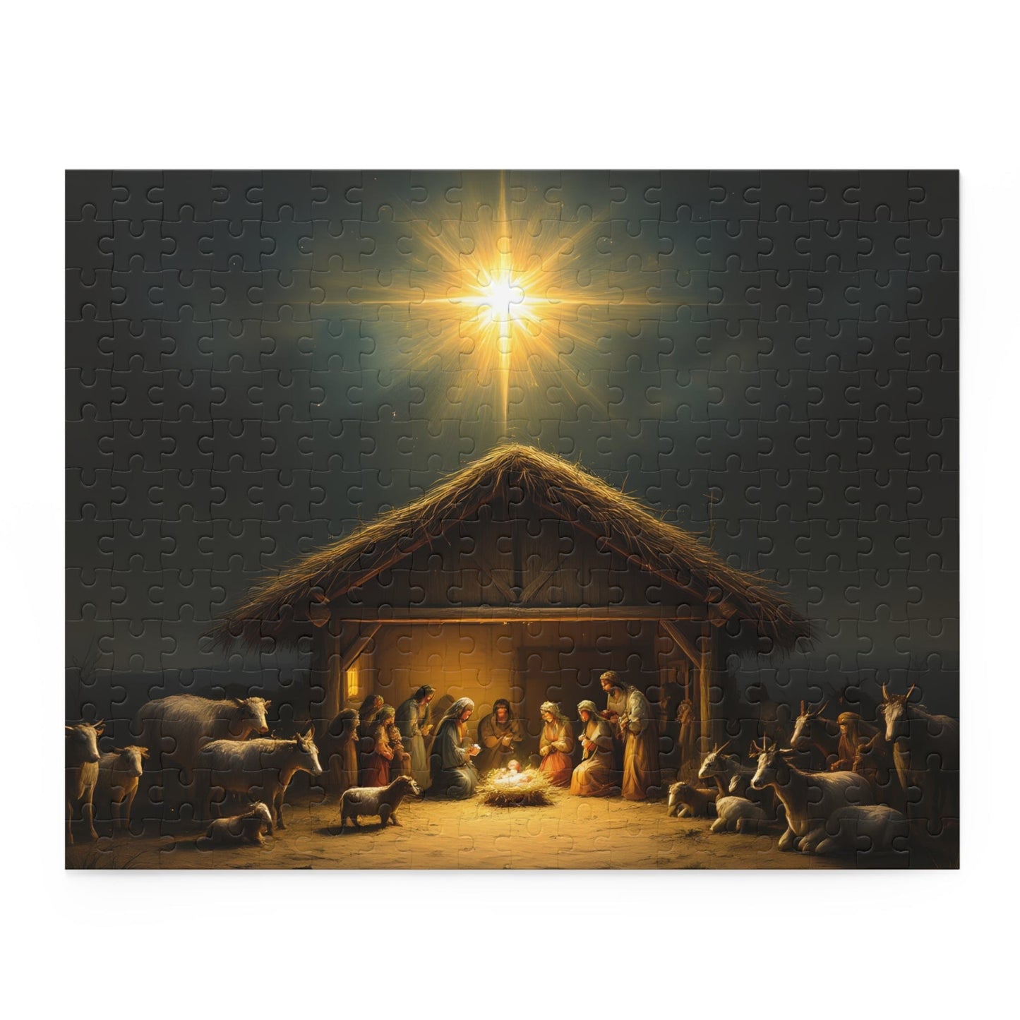 SARSARI Nativity O Star of Bethlehem Jigsaw Puzzle Games (120, 252, 500 pieces) for Adults | Educational Brain Toys | Holiday Religious Gift for Family