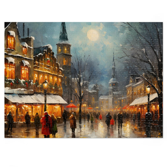 Christmas Jigsaw Puzzle: Bustling Christmas Market | Van Gogh Inspired | Customizable Sizes (30-1000 Pieces) | Ideal Gift for Family Game Night | Stress Relief for Kids & Adults