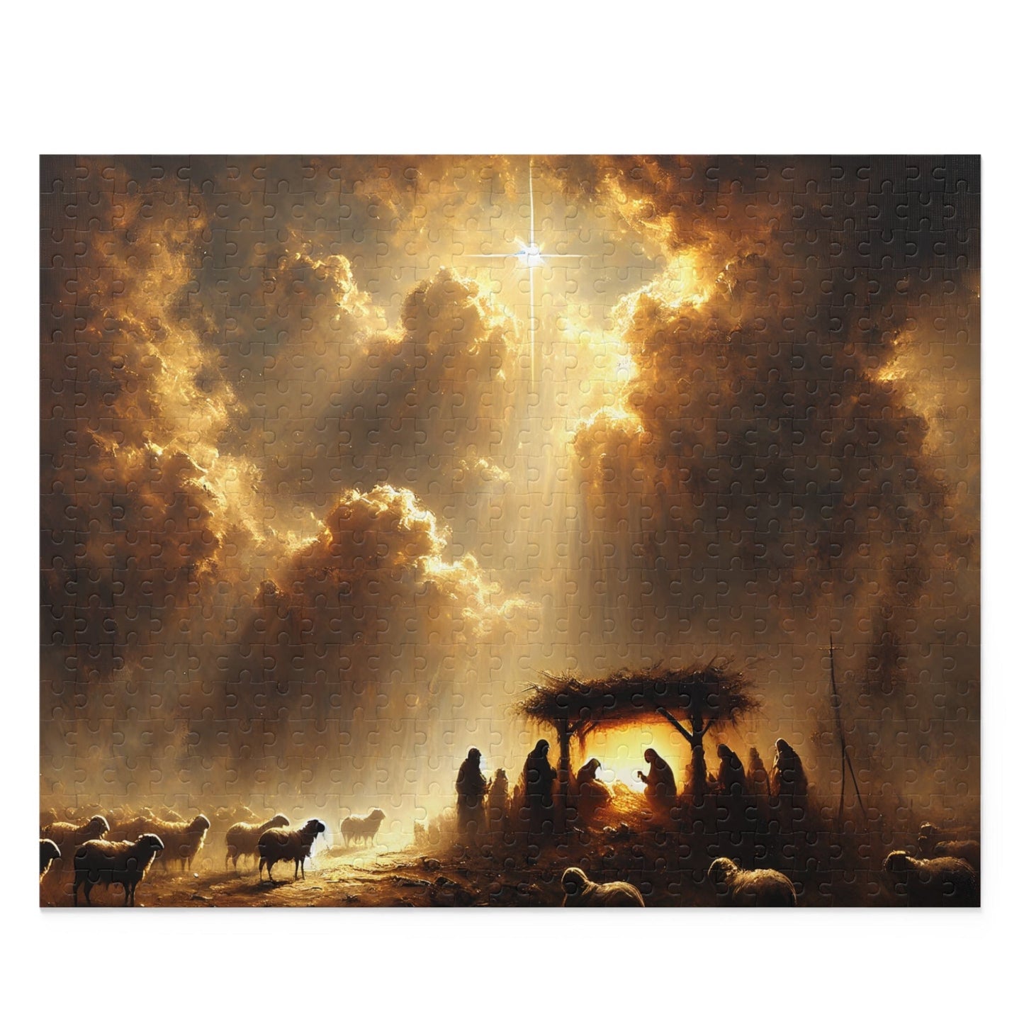 SARSARI Baby Jesus Manger Holi Night Jigsaw Puzzle Games (120, 252, 500 pieces) for Adults | Christian Jigsaw Gift for Her | Christmas Art Puzzle for Kids