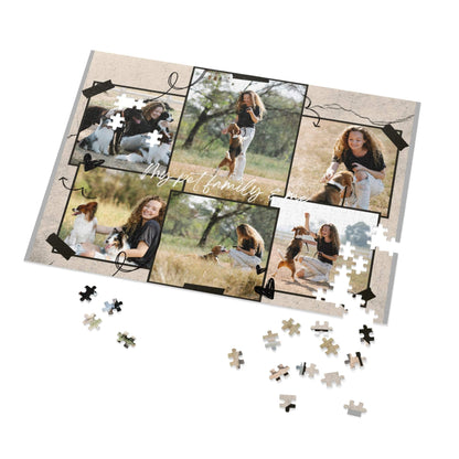 My Pet Family Custom Photo & Text Jigsaw Puzzle 1000/500/252/110 Pieces | Customized Gift for Pet Lovers