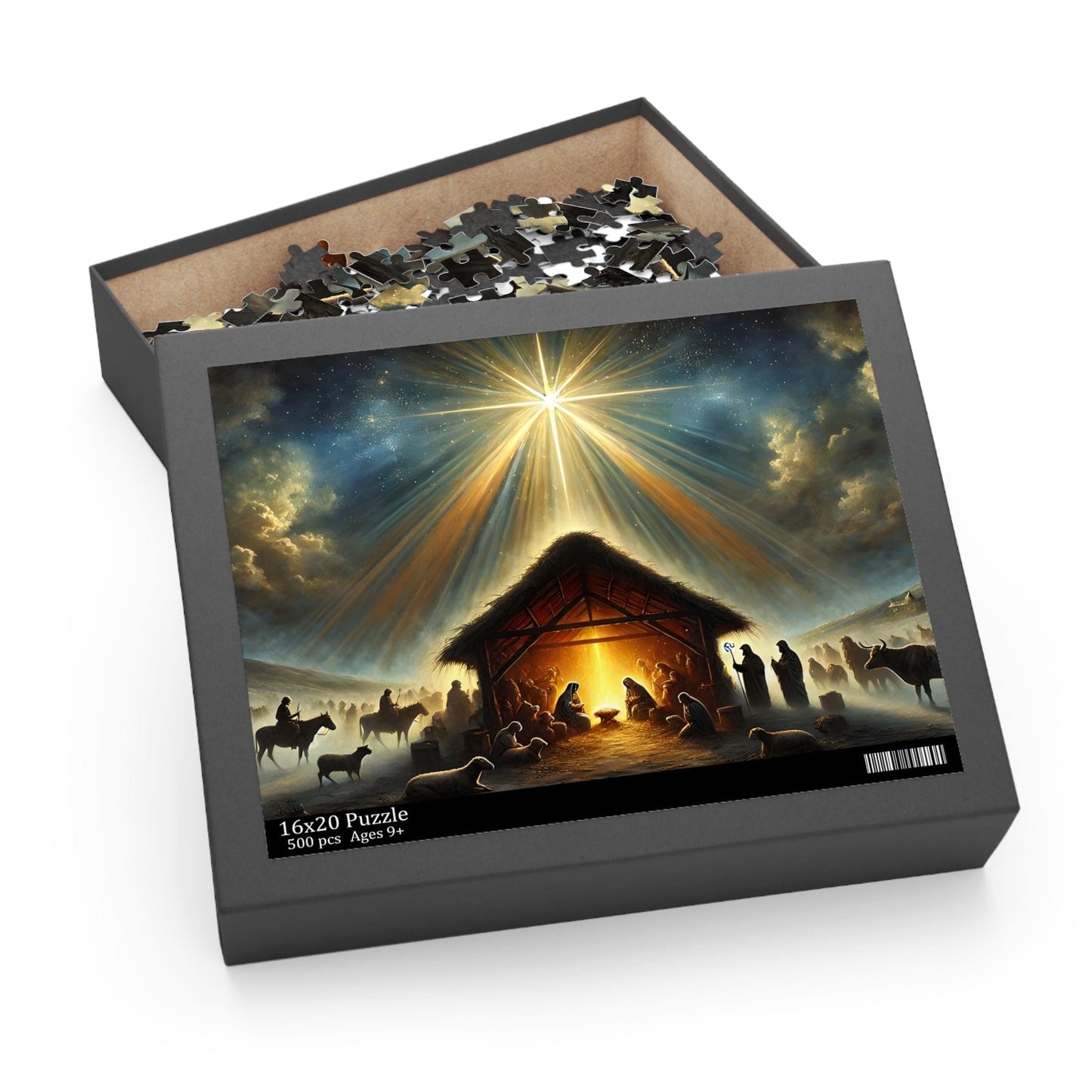 SARSARI Miracle in Bethlehem Jesus Jigsaw Puzzle Games (120, 252, 500 pieces) for Adults | Educational Brain Toys | Holiday Religious Gift for Family