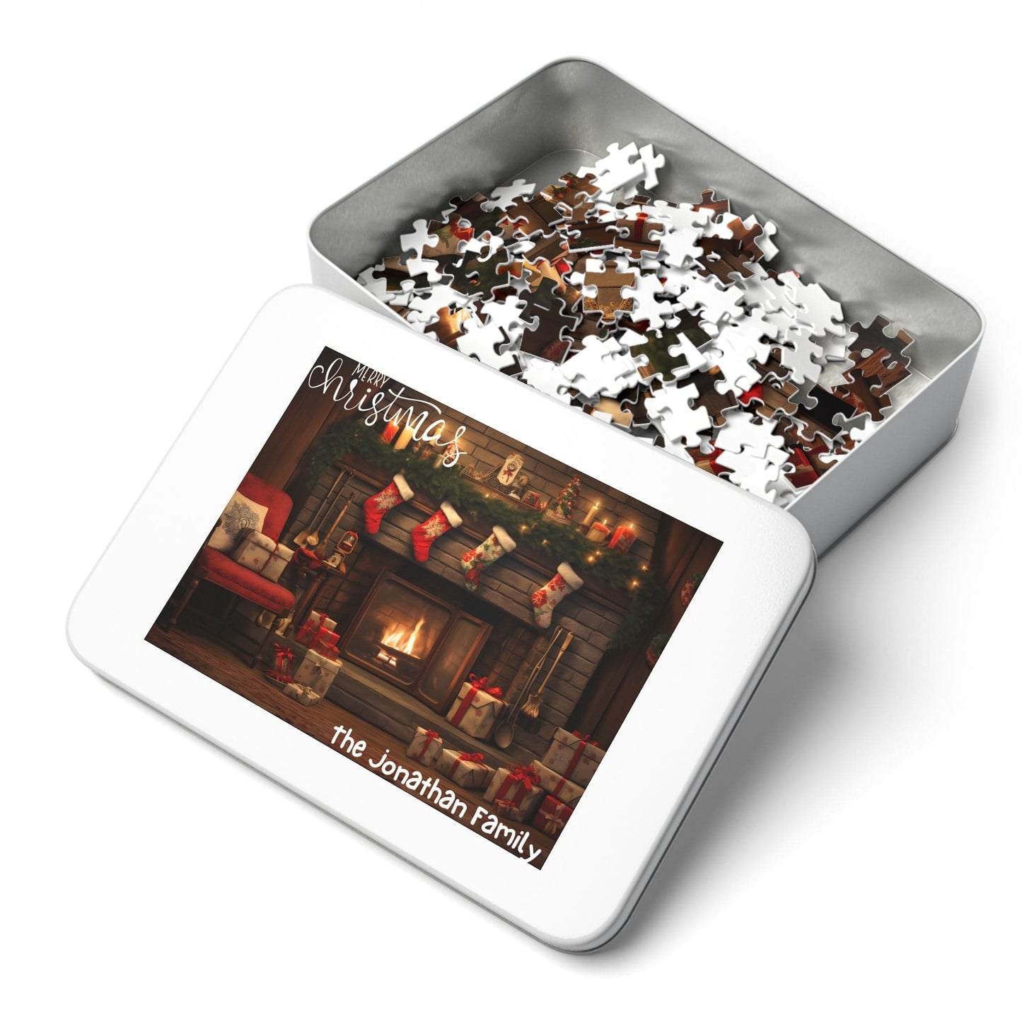 Custom Jigsaw Puzzle 1000 Pieces: Cozy Fireplace | Custom Text with Sizes (110-1000 Pieces) | Challenging Puzzle | Ideal Gift | Educational Family Activity