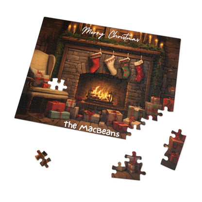 Custom Jigsaw Puzzle 1000 pieces: Cozy Fireplace Scene | Custom Text with Sizes (110-1000 Pieces) | Most Difficult Puzzle | Ideal Gift for Friends | Educational Family Activity