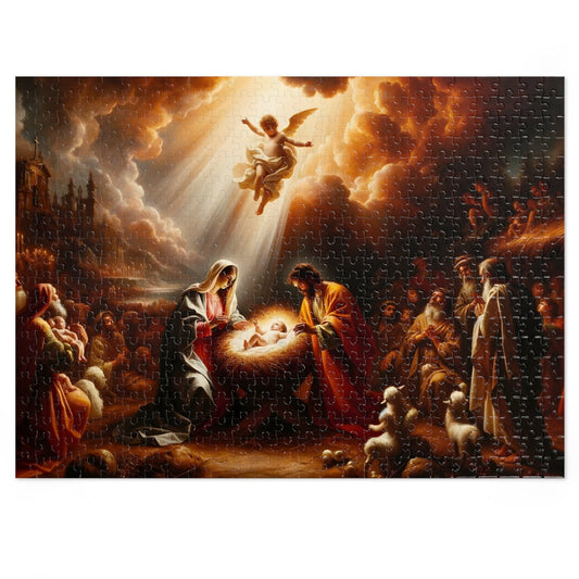 Jesus and Angels Jigsaw Puzzles | Nativity Scene Jigsaw Puzzle 110, 252, 500, 1000 piece for Christmas | Limited Edition | Religious Holy Puzzle for Adult & Kids