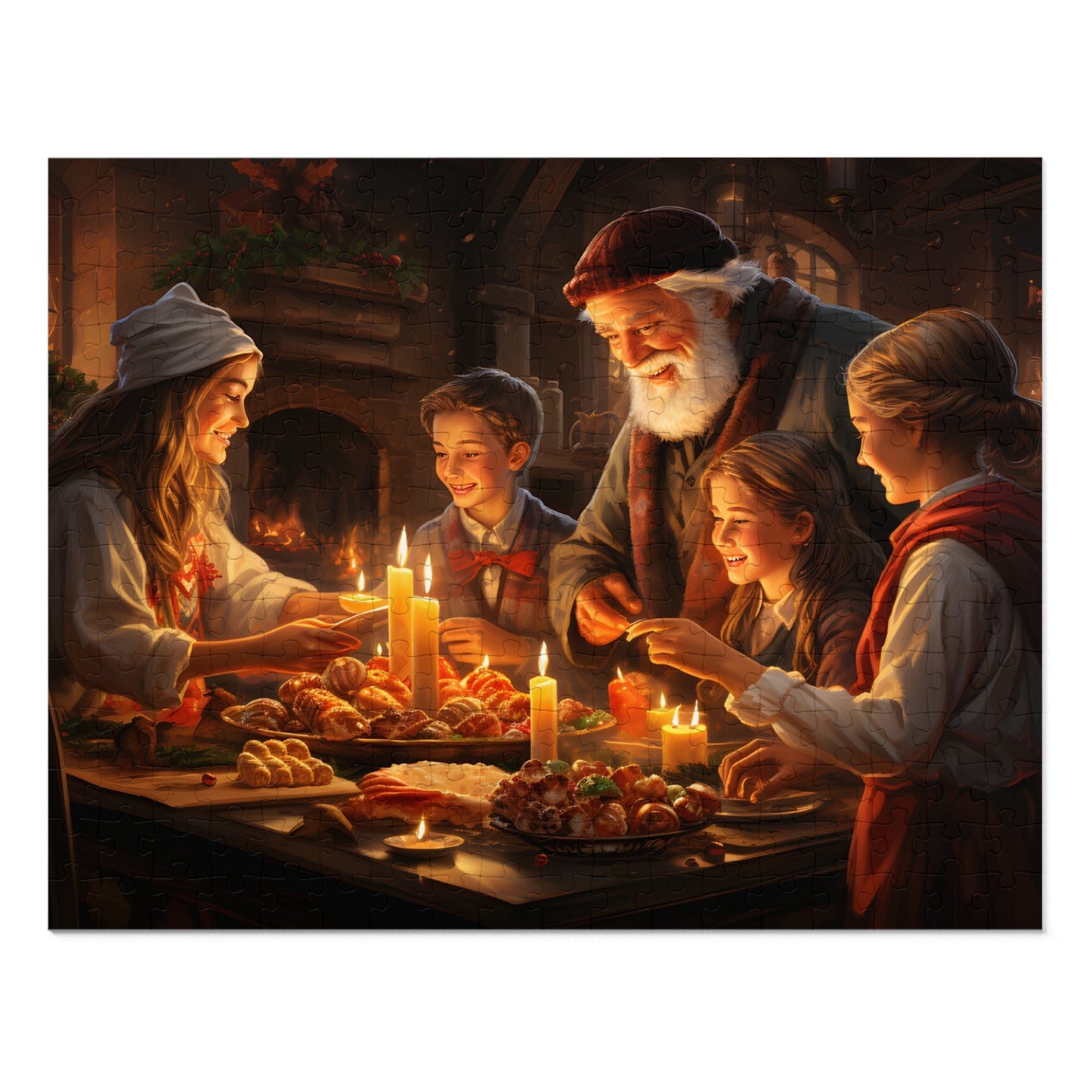 Van Gogh Inspired Christmas Jigsaw Puzzle: Family Christmas Gathering | Customizable Sizes (30-1000 Pieces) | Perfect Gift for Family Game Nights | Stress-Relieving Activity for Kids & Adults