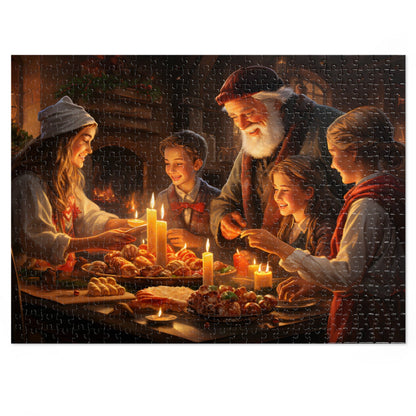 Van Gogh Inspired Christmas Jigsaw Puzzle: Family Christmas Gathering | Customizable Sizes (30-1000 Pieces) | Perfect Gift for Family Game Nights | Stress-Relieving Activity for Kids & Adults