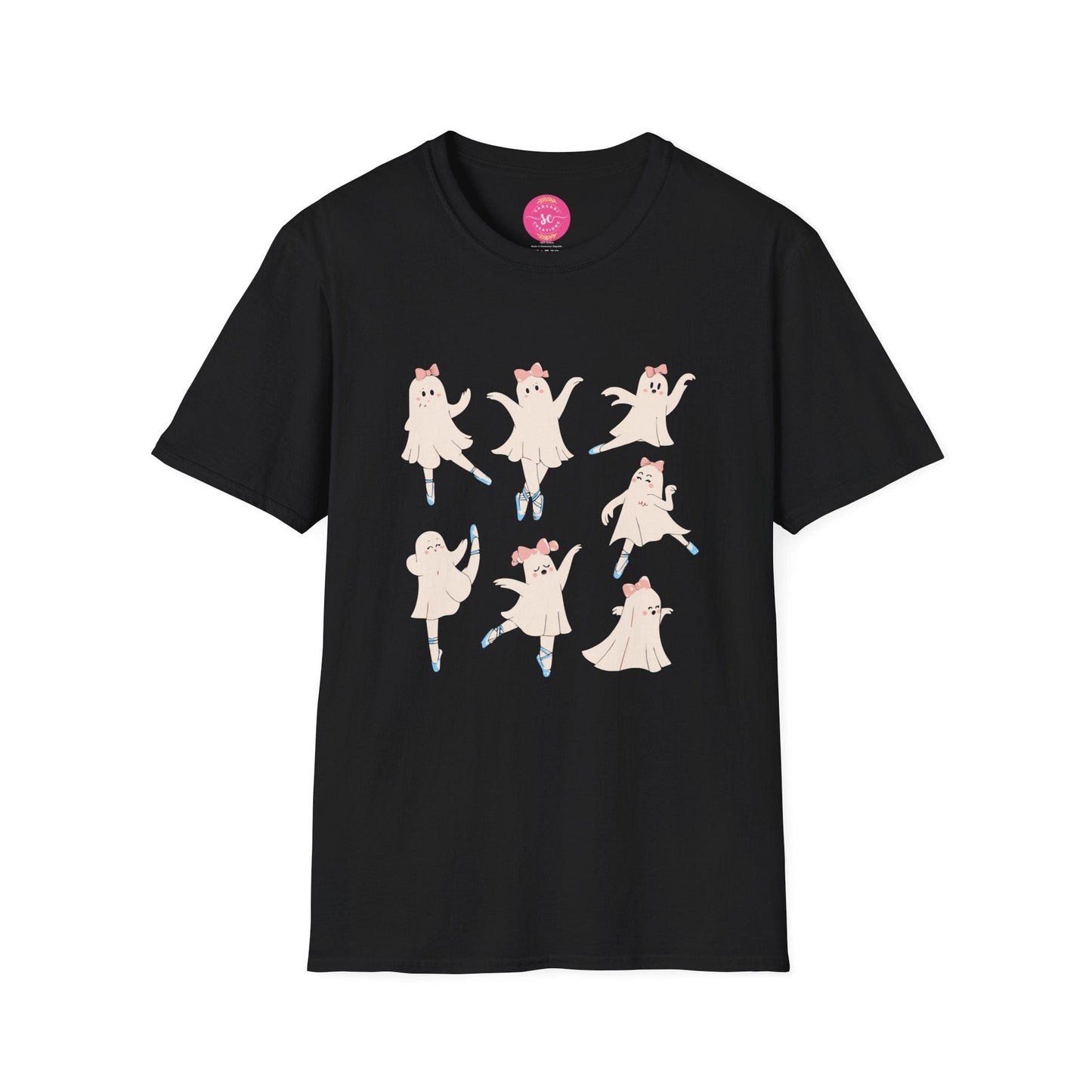 Black Kute Ballerina Dancer Ghost Halloween Fall Winter Classic Fit Print Tee Shirt for Women/Men XS-5XL - #G6400