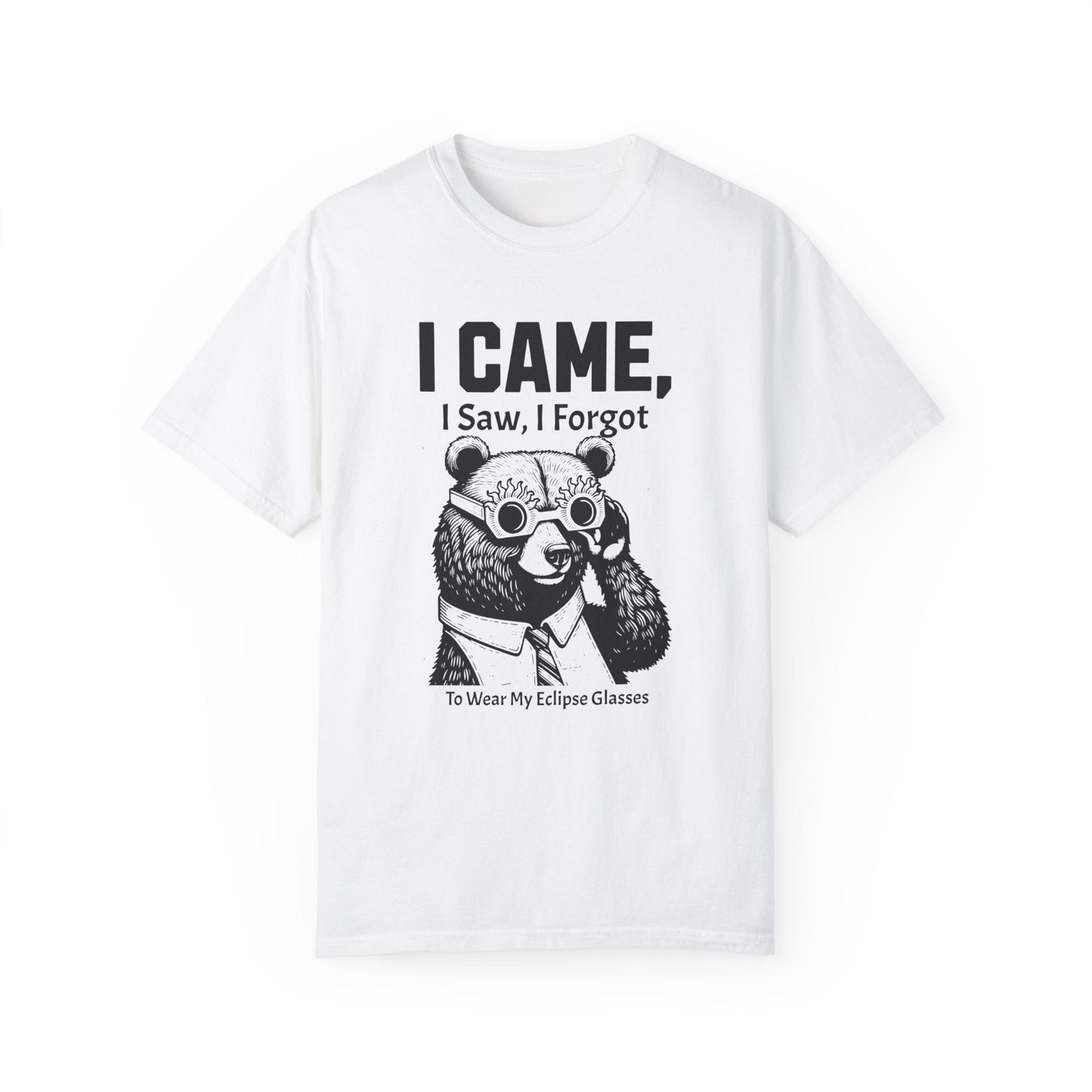 Funny I Came, I Saw, I Forgot Totality Solar Eclipse 2024 Comfort Colors Tee Adult S-4XL - White/Ivory