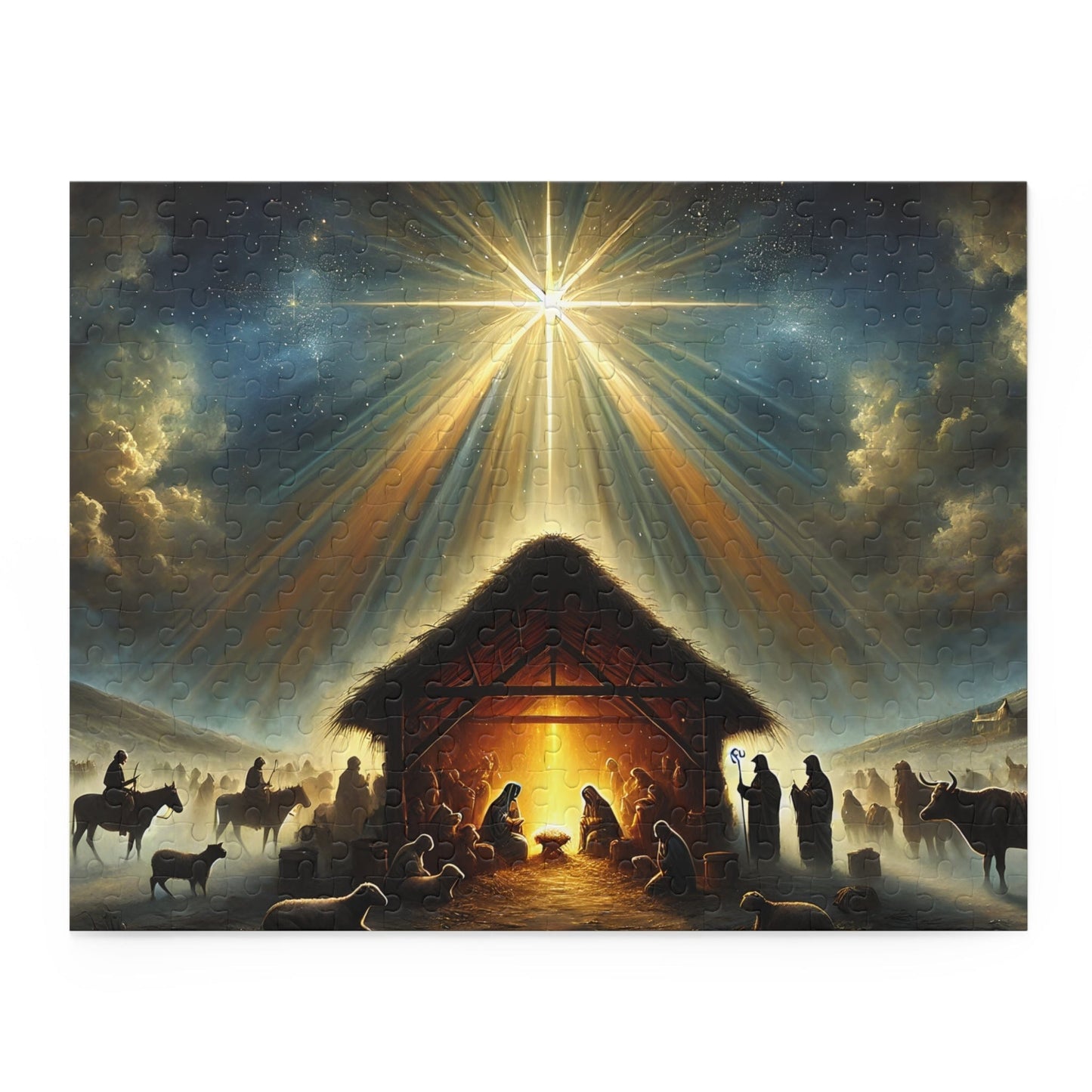 SARSARI Miracle in Bethlehem Jesus Jigsaw Puzzle Games (120, 252, 500 pieces) for Adults | Educational Brain Toys | Holiday Religious Gift for Family