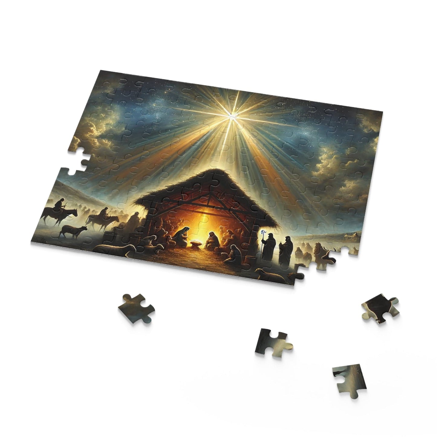 SARSARI Miracle in Bethlehem Jesus Jigsaw Puzzle Games (120, 252, 500 pieces) for Adults | Educational Brain Toys | Holiday Religious Gift for Family