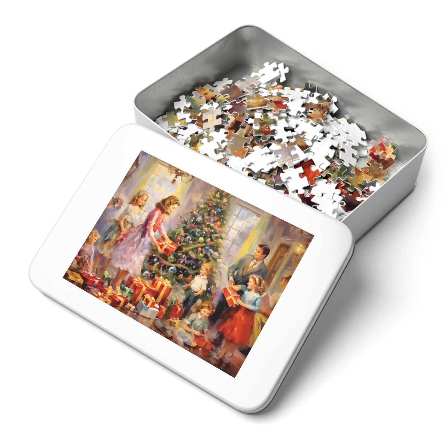 Christmas Eve Jigsaw Puzzle (1000 Pieces): Happy Family Around Christmas Tree | Custom Sizes (110-1000) | Hardest Puzzles | Festive Puzzle Gifts | Stress-Relief Activity for Kids & Adults | Limited Edition