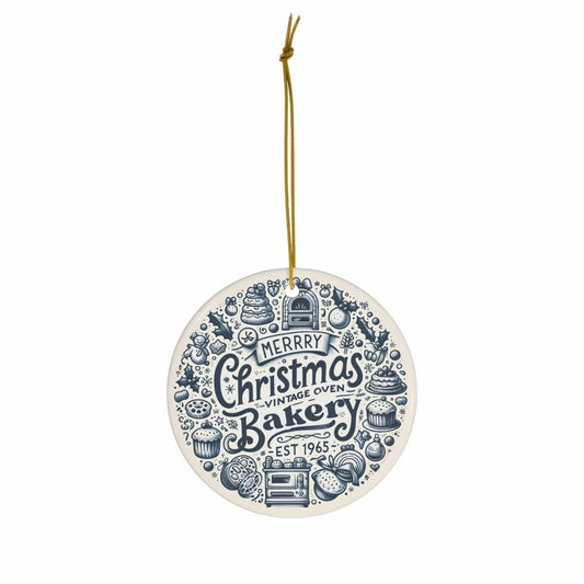 Personalized Business Christmas Ornaments 2023 3mm Round Ceramic (Four Shapes)  | Ideal for Bakery Shop & Small Business Owners | Unique New Business Gift