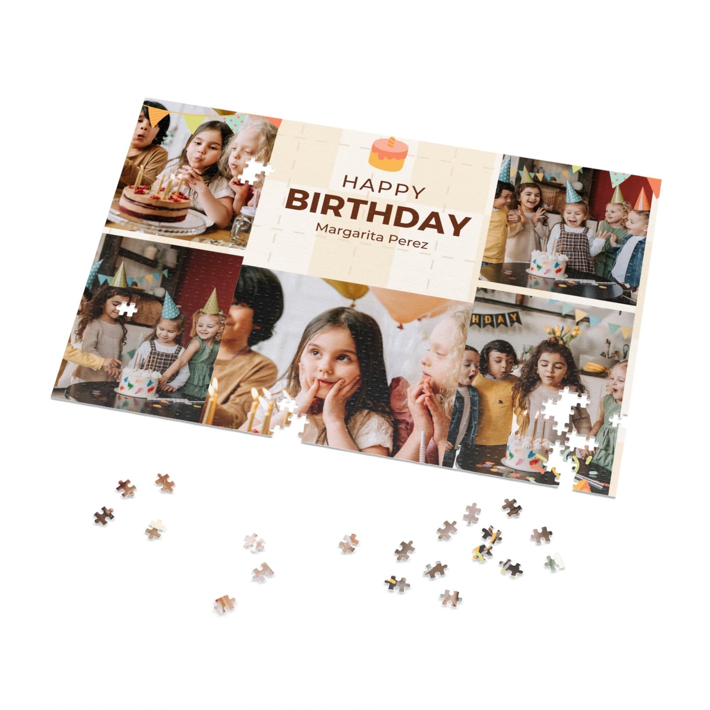 Custom Made Jigsaw Puzzle for Birthday from Photos  - 1000/500/252/110 Pieces - Ideal Birthday Day Gift for Parents