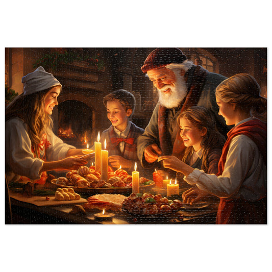 Van Gogh Inspired Christmas Jigsaw Puzzle: Family Christmas Gathering | Customizable Sizes (30-1000 Pieces) | Perfect Gift for Family Game Nights | Stress-Relieving Activity for Kids & Adults