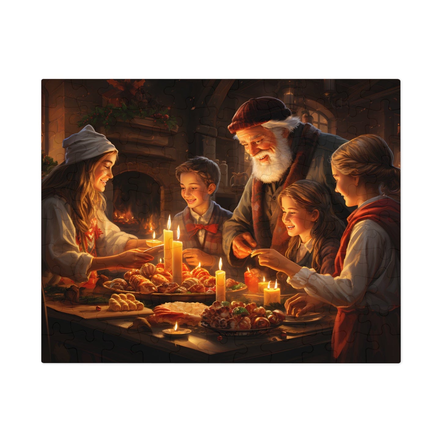 Van Gogh Inspired Christmas Jigsaw Puzzle: Family Christmas Gathering | Customizable Sizes (30-1000 Pieces) | Perfect Gift for Family Game Nights | Stress-Relieving Activity for Kids & Adults