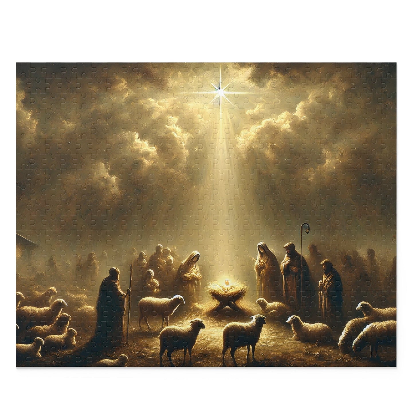 SARSARI A Star is Born Nativity Jigsaw Puzzle Games (120, 252, 500 pieces) for Adults | Educational Brain Toys | Holiday Religious Gift for Family