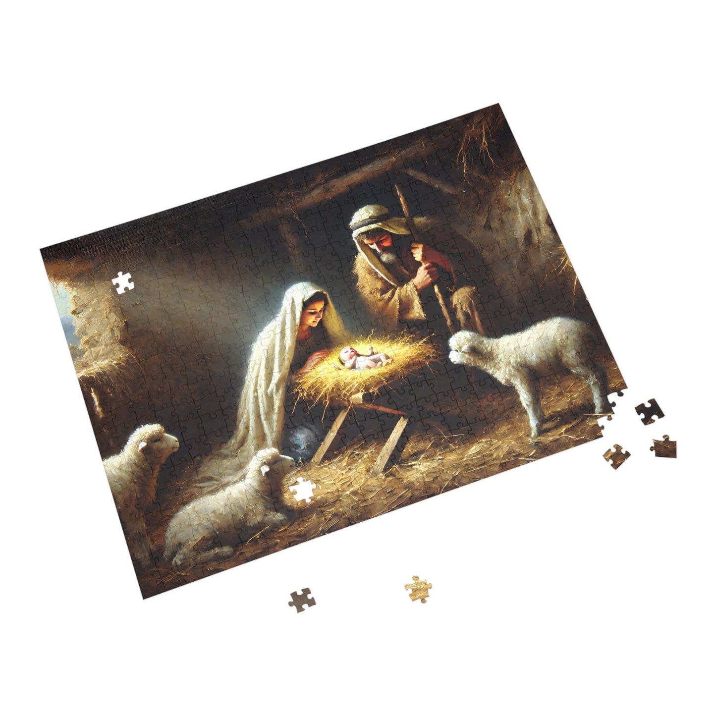 SARSARI O Holy Night Jigsaw Puzzle (252, 500 and 1000 pieces) for Teens & Adult | Christmas Nativity Puzzle | Holiday Religious Gift for Family