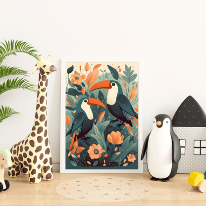 2023 Printable Modern Kids Wall Art Tropical Toucan Print Exotic Prints Unframed Digital Aesthetic Home Decor Digital Download