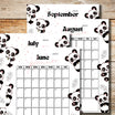🐼🎀 2025 Cute Panda Calendar | Pink & Black Printable Monthly Planner ...
