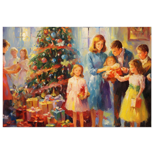 Christmas Eve Jigsaw Puzzle (1000 Pieces): Oil-Painted Home Party Scene | Custom Sizes Available (110-1000 Pieces) | Challenging Festive Puzzle | Ideal Holiday Gift | Stress-Relief Activity for All Ages