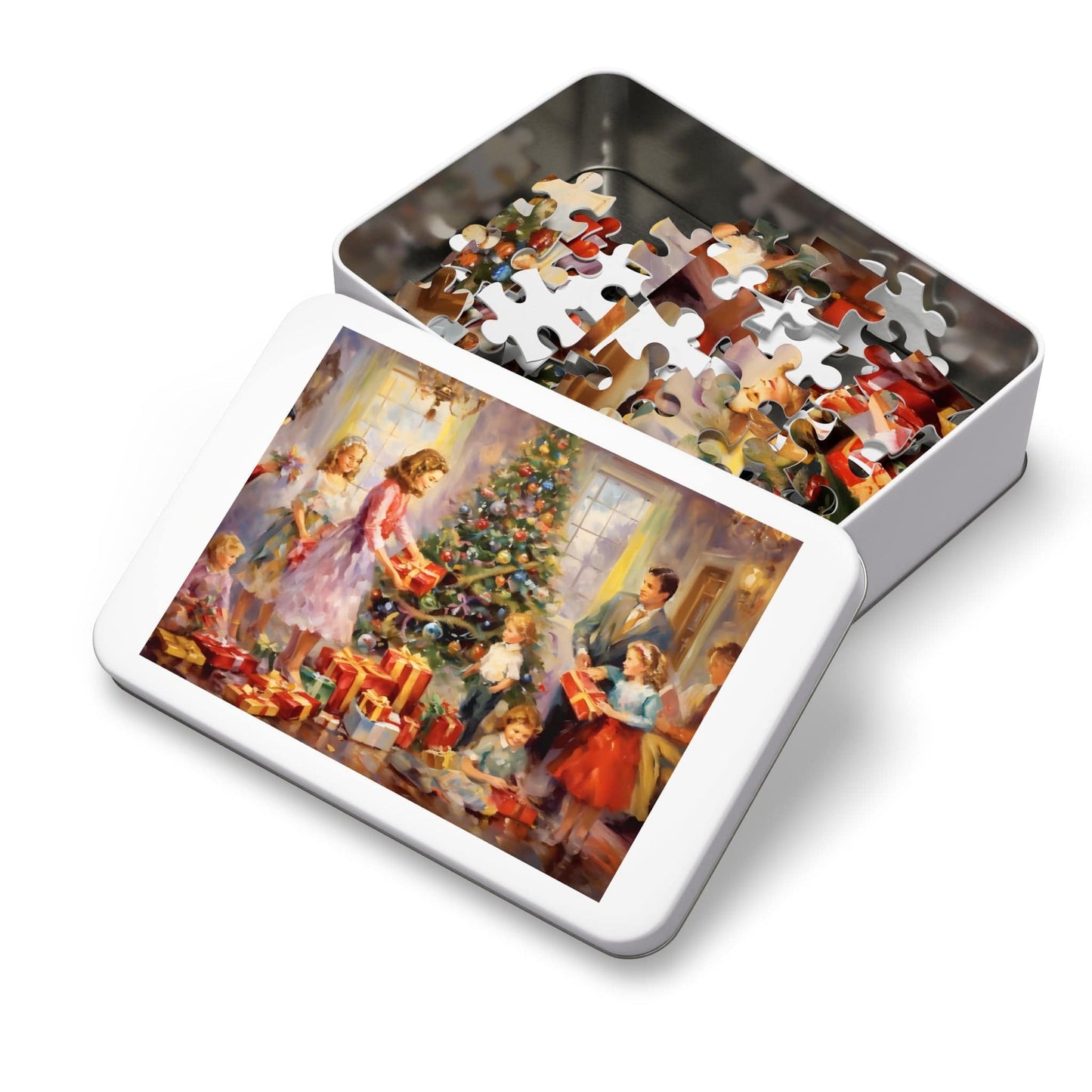 Christmas Eve Jigsaw Puzzle (1000 Pieces): Happy Family Around Christmas Tree | Custom Sizes (110-1000) | Hardest Puzzles | Festive Puzzle Gifts | Stress-Relief Activity for Kids & Adults | Limited Edition