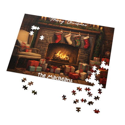 Custom Jigsaw Puzzle 1000 pieces: Cozy Fireplace Scene | Custom Text with Sizes (110-1000 Pieces) | Most Difficult Puzzle | Ideal Gift for Friends | Educational Family Activity