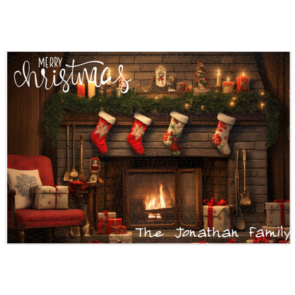 Custom Jigsaw Puzzle 1000 Pieces: Cozy Fireplace | Custom Text with Sizes (110-1000 Pieces) | Challenging Puzzle | Ideal Gift | Educational Family Activity