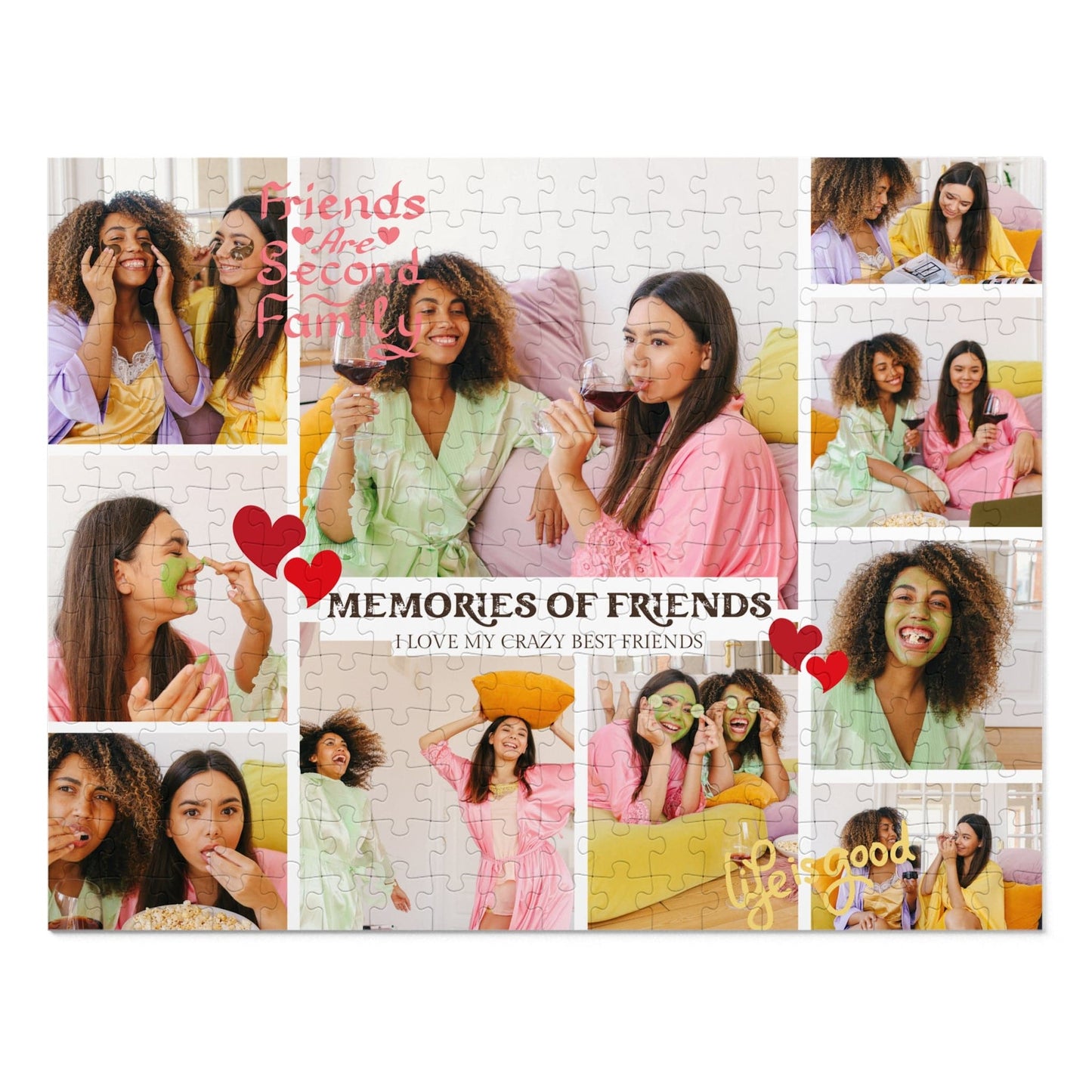 Jigsaw Puzzle Custom Photo for Best Friends from Collage - 1000/500/252/110 Pieces - DIY Gifts for Friends Moving Away