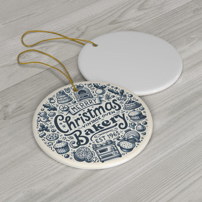 Personalized Business Christmas Ornaments 2023 3mm Round Ceramic (Four Shapes)  | Ideal for Bakery Shop & Small Business Owners | Unique New Business Gift